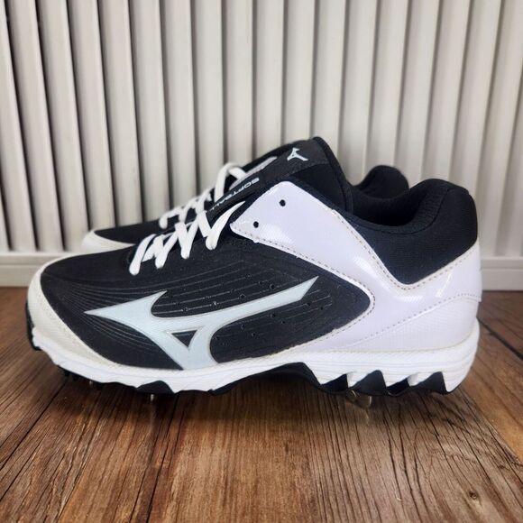 Mizuno 9-Spike Swift Womens Size 5 Black White Metal Softball Cleats 320554.9000 - Picture 4 of 11
